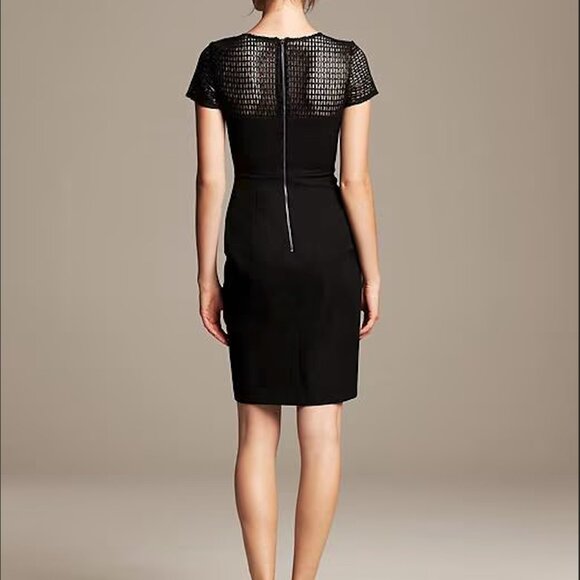 EUC Banana Republic x Roland Mouret Bodycon dress with lace sleeves & open neck - Picture 6 of 9